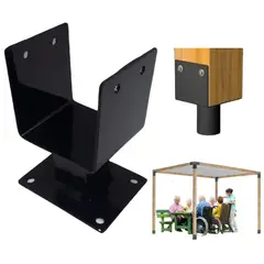 AMBM SHOP - Base Para Pilar De Madera 4x4 Pulgadas Para Anclar Incluye tornillos de montaje