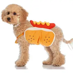 KUANGYE - Disfraz Para Perros, Gatos Diseño Hot Dog Halloween Mascotas