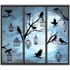 KUANGYE - Calcomanías Cuervo Halloween Ventana, Adhesivos Góticos Fiesta Casa Embrujada