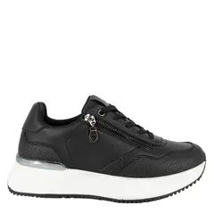 ALQUIMIA - Zapatilla Urbana con Taco Chino Deportivo Mujer Negro Kat