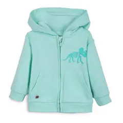 PILLIN - Polerón Bebé Niño Cierre y Capucha Dinosaurio Menta