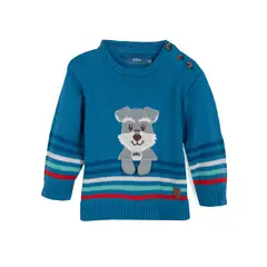 PILLIN - Chaleco Bebé Niño Cuello Redondo Perrito Azul