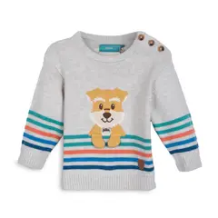 PILLIN - Chaleco Bebé Niño Cuello Redondo Perrito Melange