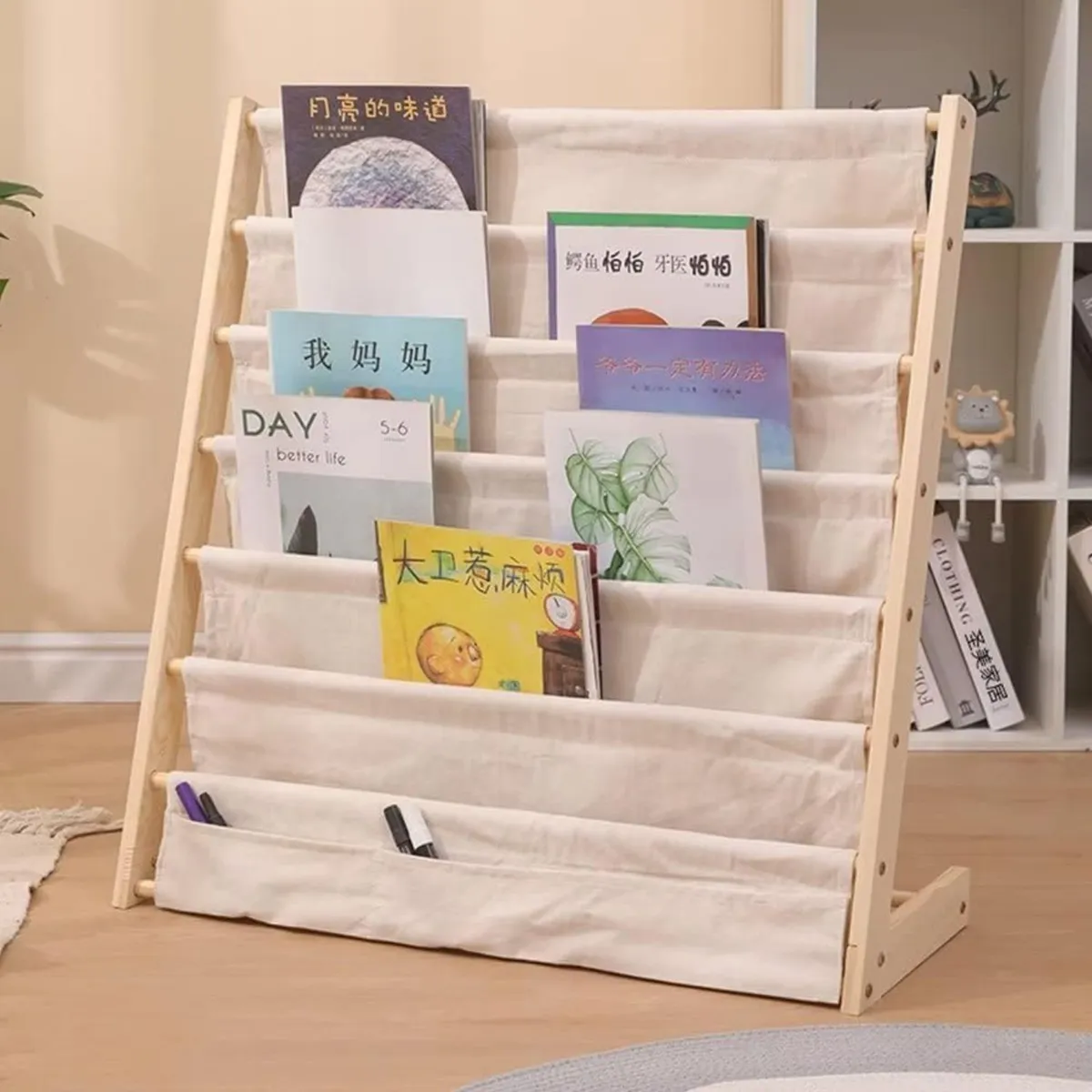 Librero de Madera Diseño Blanco Infantil Estantería Organizador Libros Juguetero, marca SANTU HOME & DECO - Foto 2