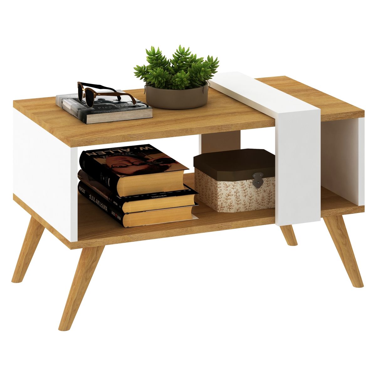 MOBILFRANK - Mesa De Centro Retro Rectangular Mobilfrank