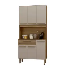 HOGA - Mueble de Cocina 6 Puertas 1 Cajón Santiago Café Moka