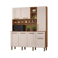 HOGA - Mueble de Cocina 7 Puertas 1 Cajón La Paz Café Vainilla