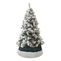 OEM - Canasto Mimbre Base Tejida Navideña Para Arbol Navidad Zigzag - Verde