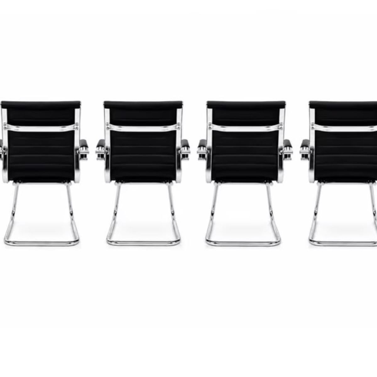 Sillas Ejecutivas | Pack X4 Tapizadas Con Ecocuero Negro | Diseño Moderno Con Apoya Brazos., marca ALTERNATIVE - Foto 2