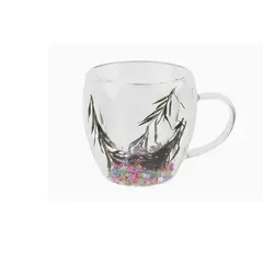 GENERICO - Taza De Vidrio Con Flores Secas 250 ml