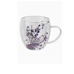 GENERICO - Taza De Vidrio Con Flores Secas 250 ml