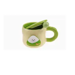 GENERICO - Taza Cerámica Diseño Zongzi con Tapa y Cuchara