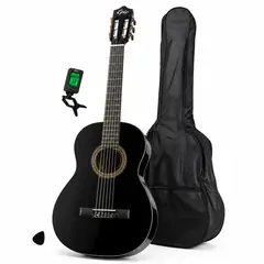 EPIC - Guitarra Acustica Infantil 30 Con Funda, Afinador Y Pua - Negro