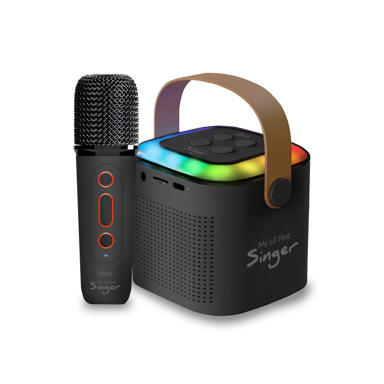 Mini Parlante Karaoke Infantil Con 1 Microfono Inalambrico 9390 Negro
