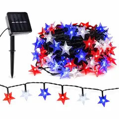 DOPA - Guirnalda Solar Estrellas 200 Led Fiestas Patrias 20 Metros