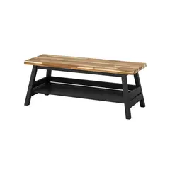 IKEA - SKOGSTA Banca con almacenaje, acacia/negro, 120 cm