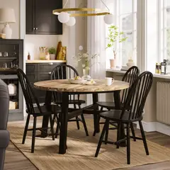 IKEA - Mesa de comedor SKOGSTA, acacia/negro, 120 cm