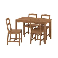 IKEA - HÄGERNÄS Juego de comedor con 4 sillas, tinte envejecido pino