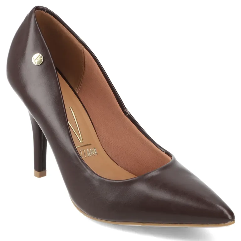 Zapato Stiletto Café Taco Aguja Mujer