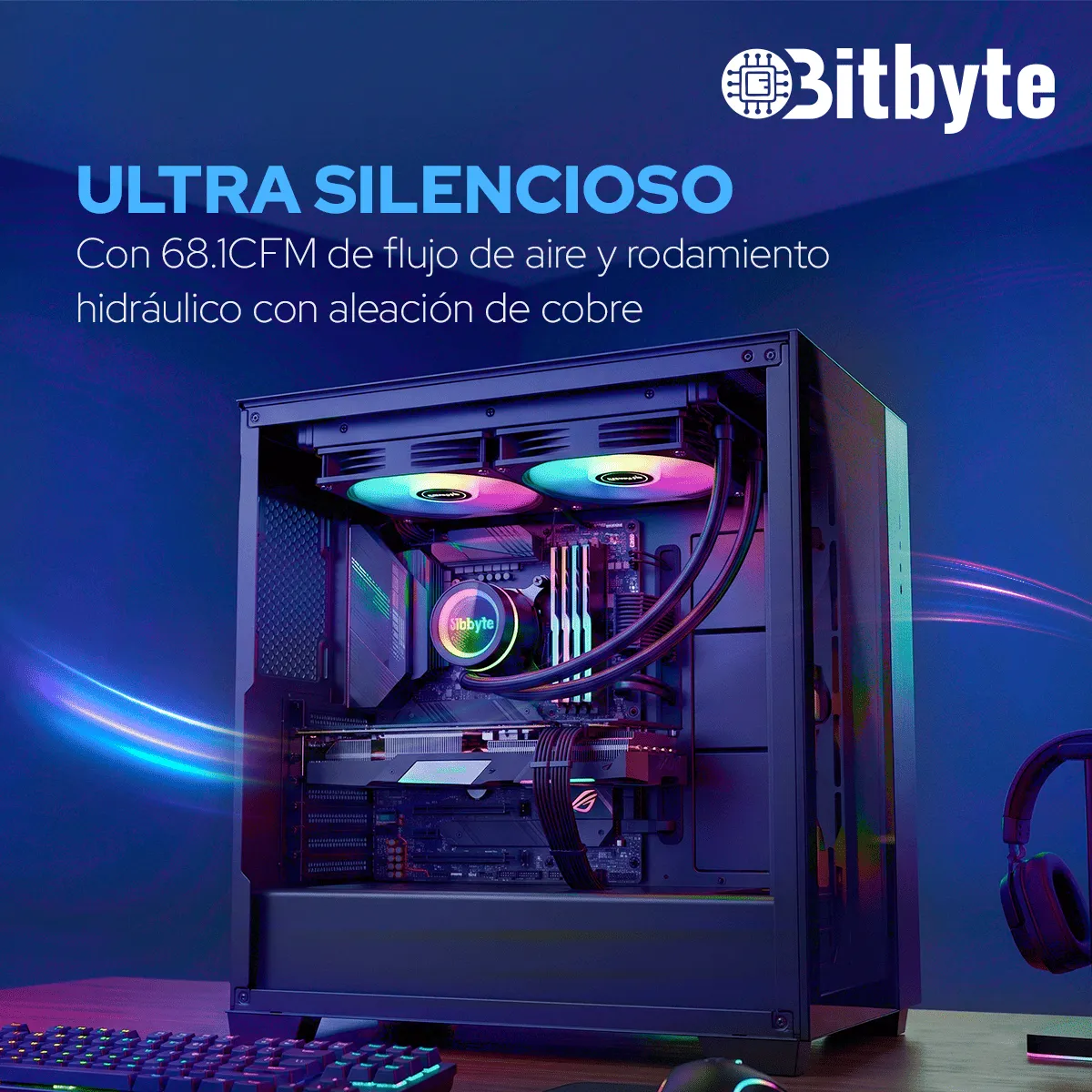 BITBYTE - Refrigeración Líquida Aio Argb Pwm 240mm Bitbyte Intel Y Amd
