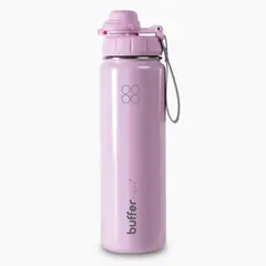 BUFFER FLASK - Termo Botella Agua Termica Acero Inox + Tapas - Negro - Rosa claro