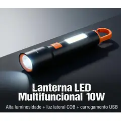 GENERICO - Linterna Táctica Recargable Mano Colgante Para Camping Blanco Negro roja