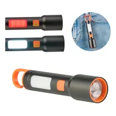 GENERICO - Linterna Táctica Recargable Mano Colgante Para Camping Blanco Negro roja
