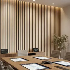 HOGA - Panel Acústico Revestimiento MDF PET 2,4m x 60 cm x 22 mm Blanco Oak