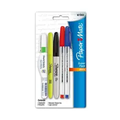 PAPER MATE - Pack 2 Bolígrafos Corrector Marcador y Destacador