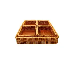 GENERICO - Cesta De Mimbre Para Frutas 26x26 cm 10x5 cm