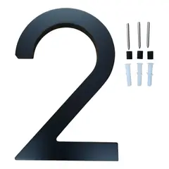 GENERICO - Números Flotantes De Dirección De Casa 15,2 Cm - Aluminio Número 2