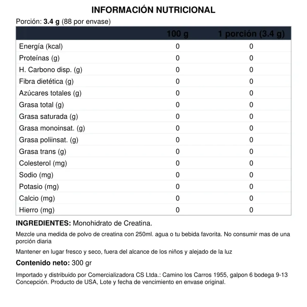 DYMATIZE - Creatina Monohidratada Sello Creapure 300 g - Dymatize