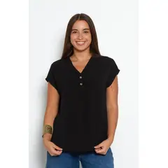 WADOS - BLUSA MANGA CORTA ESCOTE V CON 2 BOTONES