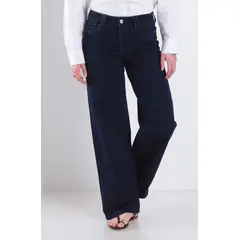 WADOS - JEANS MUJER WIDE LEG TIRO MEDIO PRETINA BASICA UN BOTON