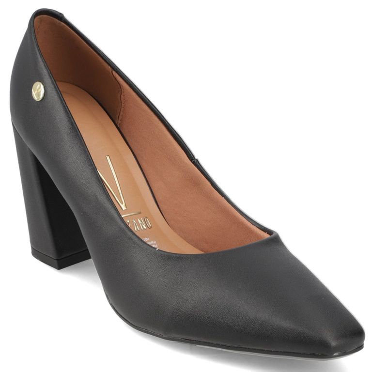 Zapato Taco Ancho Negro 15745