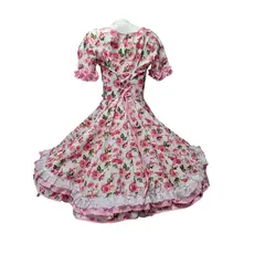 GENERICO - Vestido Huasa China Niña Rosado Baile Cueca Bailes Tipico Talla 2 a 10