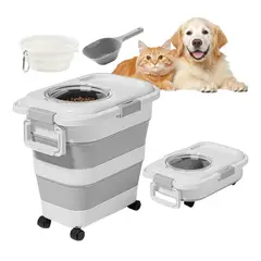KINDA NICE - Contenedor Hermético Con Ruedas Comida Para Gatos Perros
