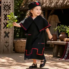 UTILISIMO - Traje Típico Vestido Mapuche 3 Piezas Niña Fiestas Patrias