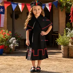 UTILISIMO - Traje Típico Vestido Mapuche 3 Piezas Niña Fiestas Patrias