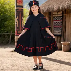 UTILISIMO - Traje Típico Vestido Mapuche 3 Piezas Niña Fiestas Patrias