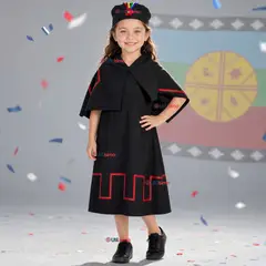 UTILISIMO - Traje Típico Vestido Mapuche 3 Piezas Niña Fiestas Patrias