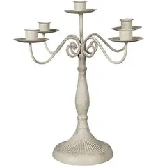 YOMYM - Candelabro de cinco cabezas Blanco 24×30CM