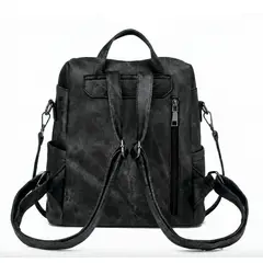 GENERICO - Mochila Cartera para Mujer de Ecocuero Multiuso Modelo Negro