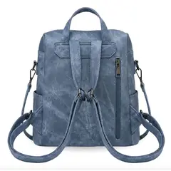 GENERICO - Mochila Cartera para Mujer de Ecocuero Multiuso Modelo Azul