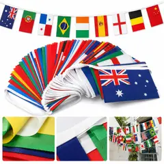 GENERICO - 100 Banderas De Países Del Mundo 25 Metros Banderines Chile