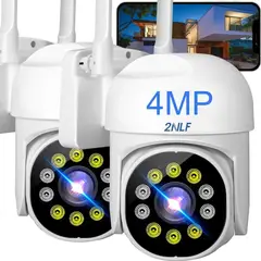 2NLF - 2nlf® 2pcs Cámara De Seguridad Exterior Wifi ip 360 Impermeable HD Color Blanco