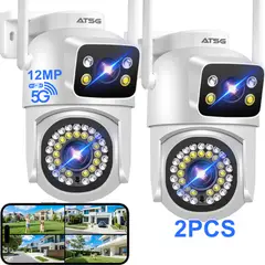 2NLF - 2nlf® 2pcs Doble Lente Cámara De Seguridad Exterior Wifi Hd