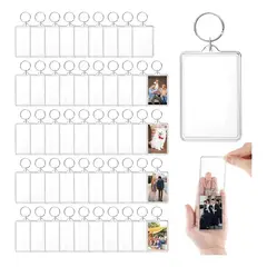 EINICIO - 50 Llaveros Acrílicos Para Fotos Para Fiestas Manualidades-Rectángulo