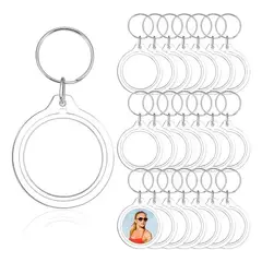 EINICIO - 50 Llaveros Acrílicos Para Fotos Para Fiestas Manualidades-Circular