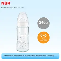NUK - Mamadera de Vidrio 240ml 0 a 6 Meses